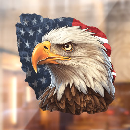 アメリカ国旗のハゲワシ ウィンドウサイン