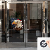 アメリカ国旗のハゲワシ ウィンドウサイン (オフィスドア)