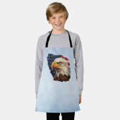 アメリカ国旗のハゲワシ エプロン (着用した状態)