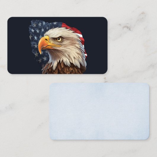 アメリカ国旗のハゲワシ エンクロージャーカード (正面/裏面)