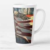 アメリカ国旗のハゲワシ カフェラテマグ (右)