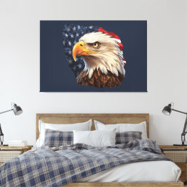 アメリカ国旗のハゲワシ キャンバスプリント