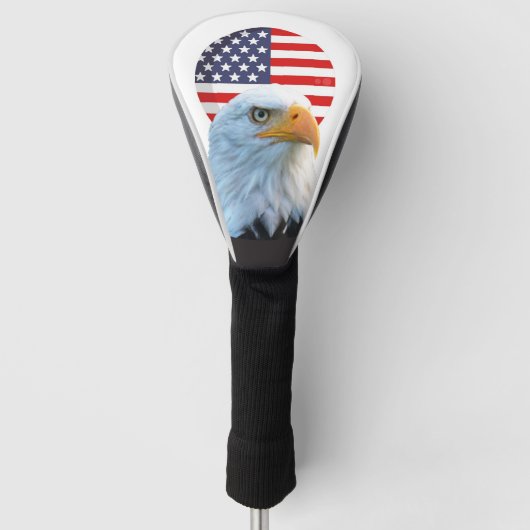 アメリカ国旗のハゲワシ ゴルフヘッドカバー (正面)