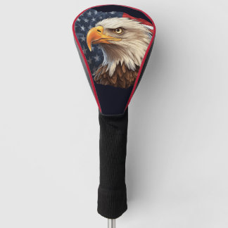 アメリカ国旗のハゲワシ ゴルフヘッドカバー