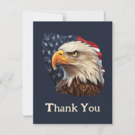 アメリカ国旗のハゲワシ サンキューカード