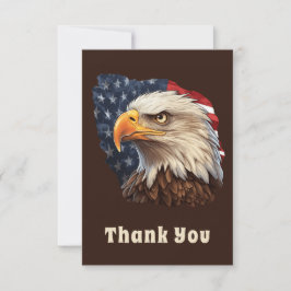 アメリカ国旗のハゲワシ サンキューカード
