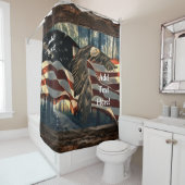 アメリカ国旗のハゲワシ シャワーカーテン (インサイチュ)