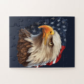 アメリカ国旗のハゲワシ ジグソーパズル (横)