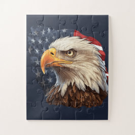 アメリカ国旗のハゲワシ ジグソーパズル