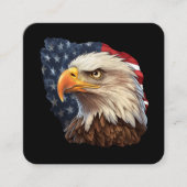 アメリカ国旗のハゲワシ スクエア名刺 (正面)