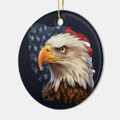 アメリカ国旗のハゲワシ セラミックオーナメント (左)