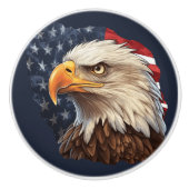 アメリカ国旗のハゲワシ セラミックノブ (正面)