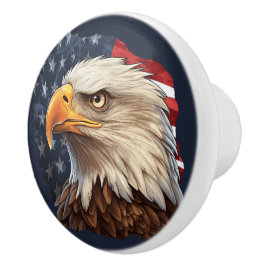 アメリカ国旗のハゲワシ セラミックノブ
