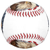 アメリカ国旗のハゲワシ ソフトボール (裏面)