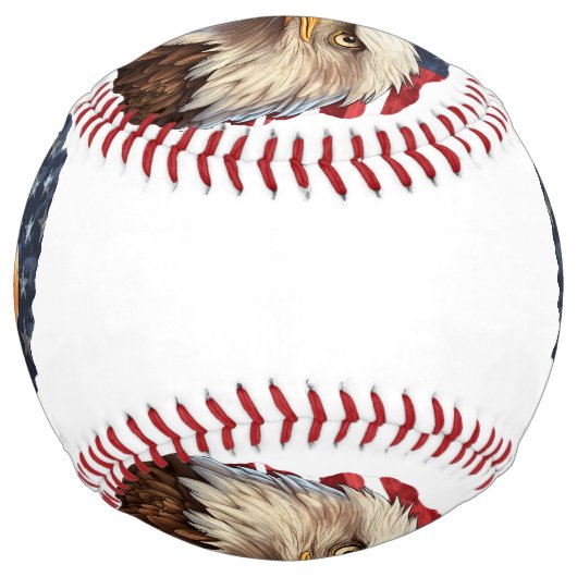アメリカ国旗のハゲワシ ソフトボール (正面)