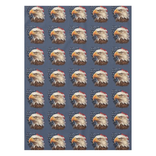 アメリカ国旗のハゲワシ テーブルクロス (正面)