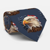 アメリカ国旗のハゲワシ ネクタイ (ロール)