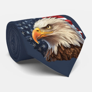 アメリカ国旗のハゲワシ ネクタイ