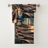 アメリカ国旗のハゲワシ バスタオルセット (インサイチュ)