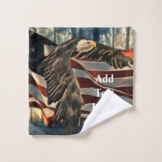 アメリカ国旗のハゲワシ バスタオルセット (ウォッシュタオル)