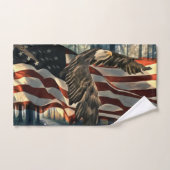 アメリカ国旗のハゲワシ バスタオルセット (ハンドタオル)