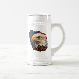 アメリカ国旗のハゲワシ ビールジョッキ