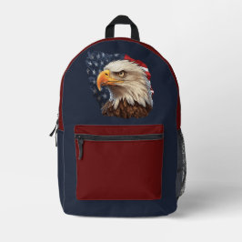 アメリカ国旗のハゲワシ プリントバックパック