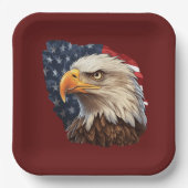 アメリカ国旗のハゲワシ ペーパープレート (正面)