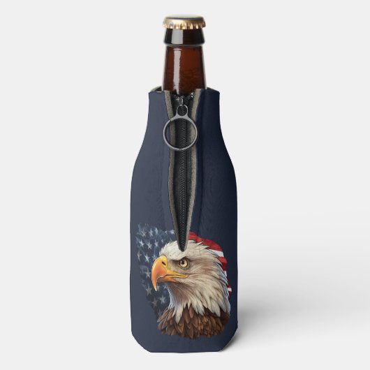 アメリカ国旗のハゲワシ ボトルクーラー (ボトル裏面)