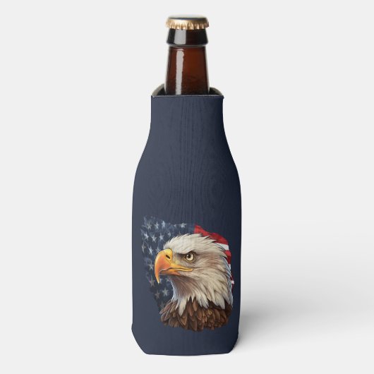アメリカ国旗のハゲワシ ボトルクーラー (ボトル正面)