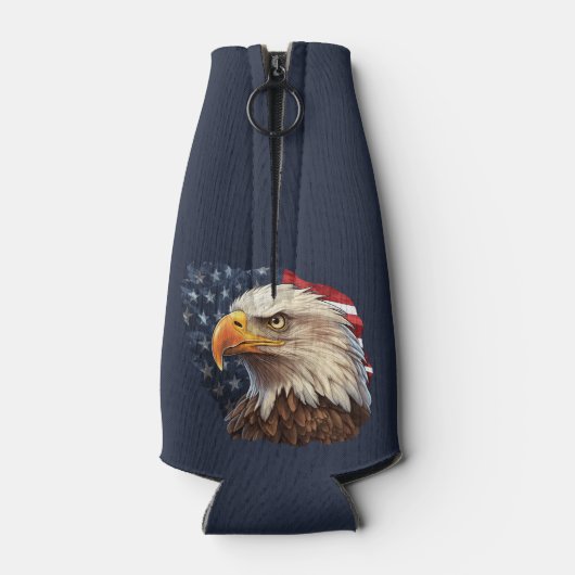 アメリカ国旗のハゲワシ ボトルクーラー (裏面)