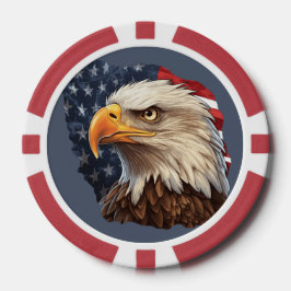 アメリカ国旗のハゲワシ ポーカーチップ