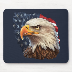 アメリカ国旗のハゲワシ マウスパッド