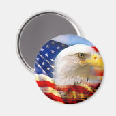 アメリカ国旗のハゲワシ マグネット (正面/裏面)
