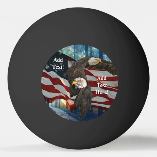 アメリカ国旗のハゲワシ 卓球ボール (正面)