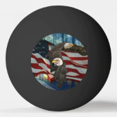 アメリカ国旗のハゲワシ 卓球ボール (裏面)