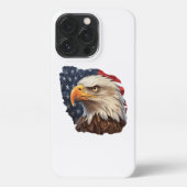 アメリカ国旗のハゲワシ iPhoneケース (裏面)