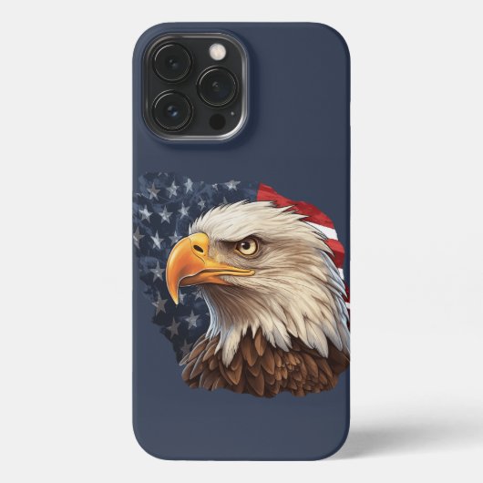 アメリカ国旗のハゲワシ iPhoneケース (裏面)