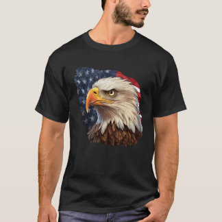 アメリカ国旗のハゲワシ Tシャツ