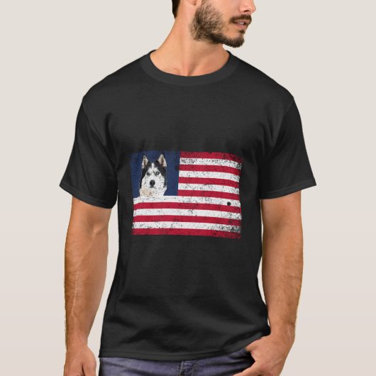 アメリカ国旗のハスキーおもしろい犬の愛人7月4日Do Tシャツ (正面)