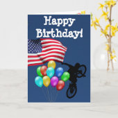 アメリカ国旗のハッピーバースデー! カード (黄色い花)
