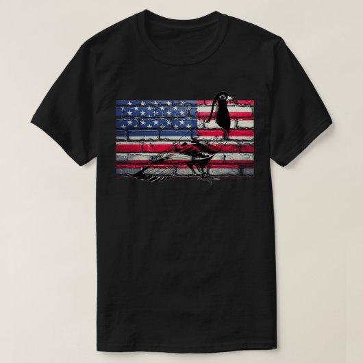 アメリカ国旗のハト Tシャツ (デザイン正面)