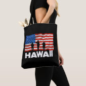 アメリカ国旗のハワイ トートバッグ (クローズアップ)