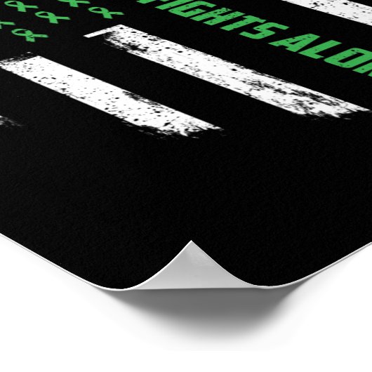 アメリカ国旗のハートだけでメンタルヘルス戦争と戦う ポスター (角)