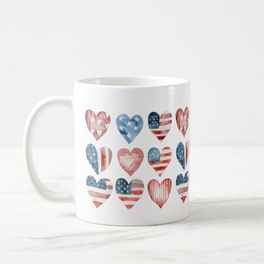 アメリカ国旗のハートマグ コーヒーマグカップ (左)