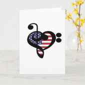 アメリカ国旗のハート – アメリカプライドミュージシャン カード (黄色い花)
