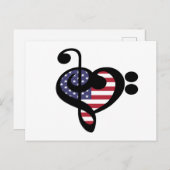 アメリカ国旗のハート – アメリカプライドミュージシャン ポストカード (正面/裏面)