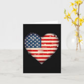 アメリカ国旗のハート アメリカ愛国記念日 カード (黄色い花)