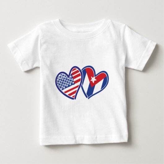 アメリカ国旗のハート ベビーTシャツ (正面)