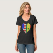 アメリカ国旗のハート Tシャツ (正面フル)